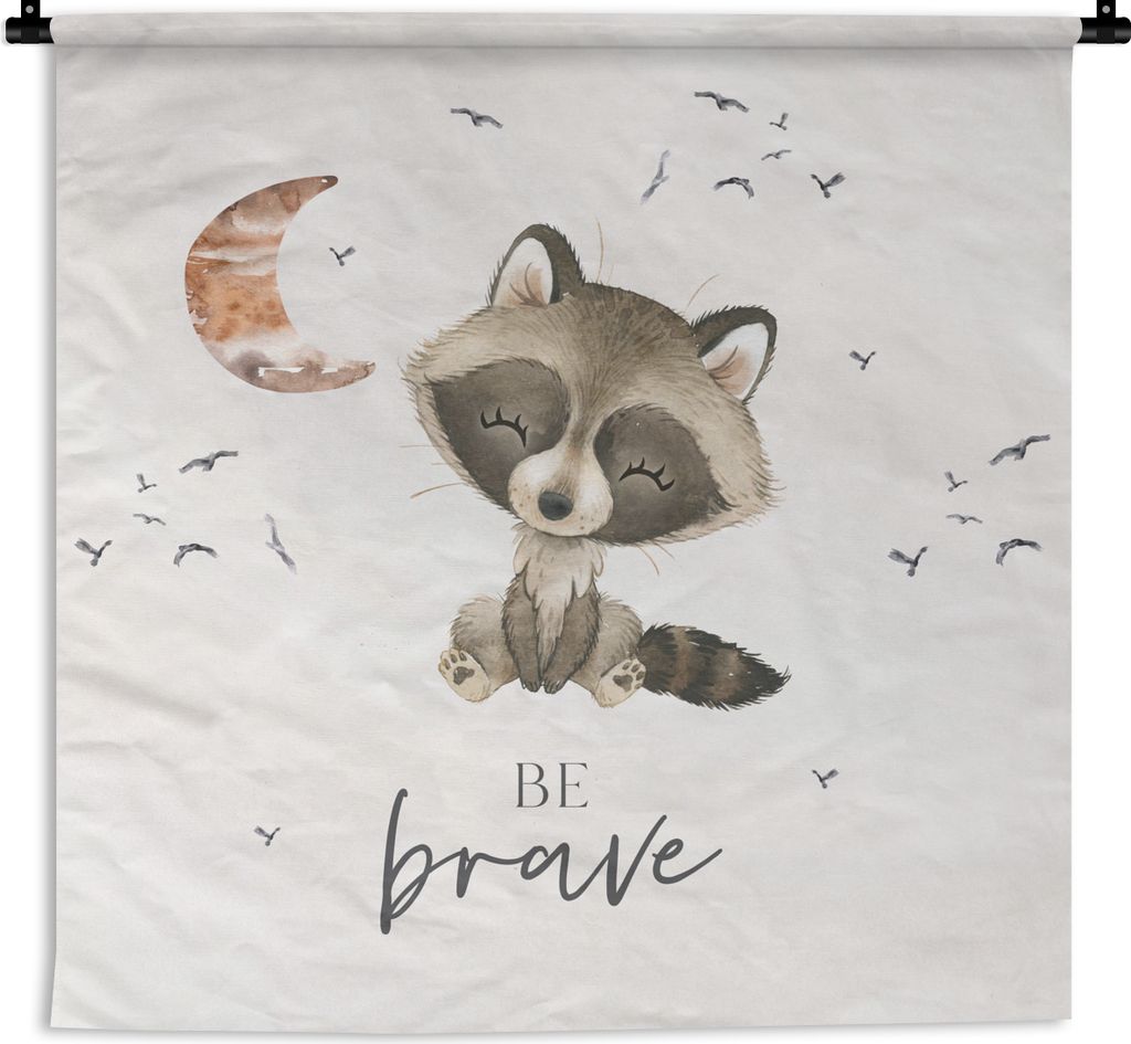 MuchoWow Wandteppich Wandbehang Aquarell - Sei mutig - Zitate - Kinder - Jungen - Mädchen 150x150 cm Tapisserie Dekoration Wandtuch - Wohnaccess...