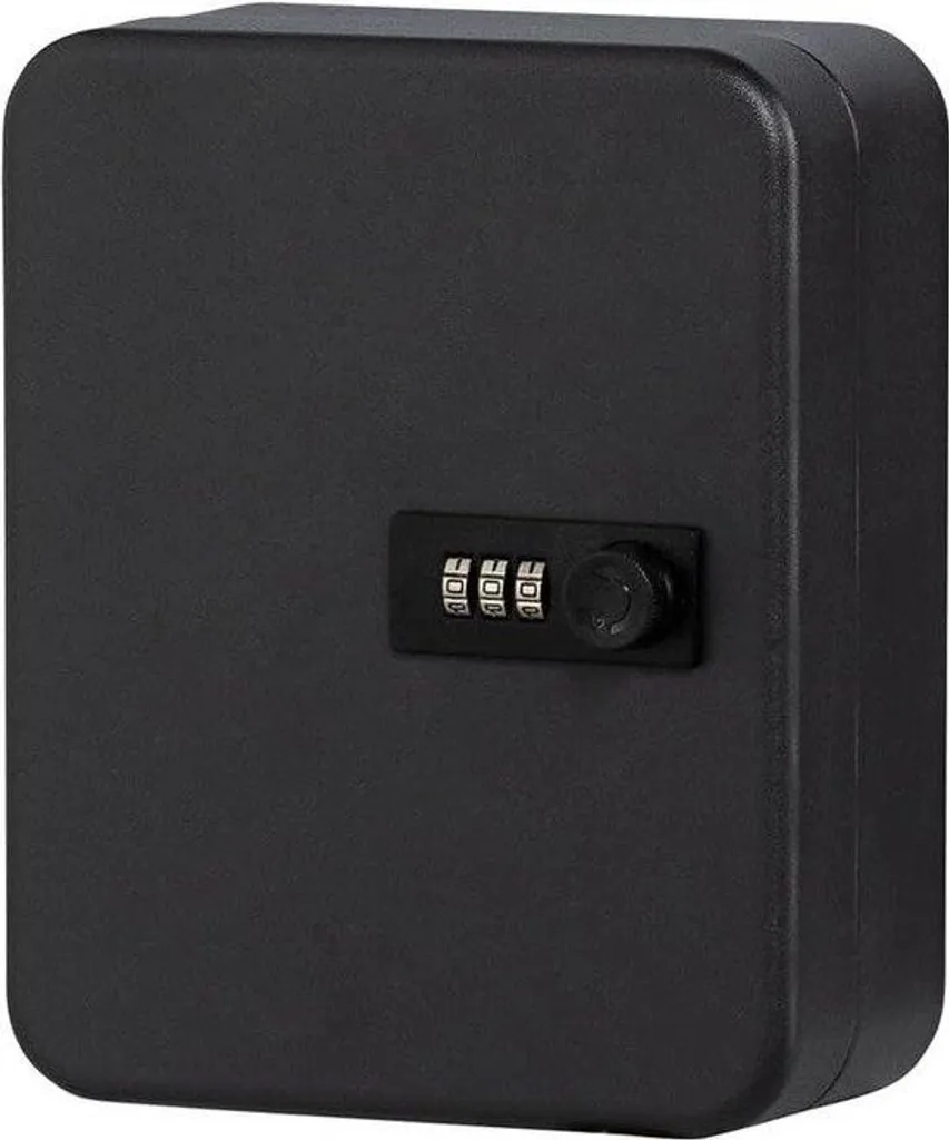Boîte à clés robuste en acier noir - Protection par combinaison 20cm