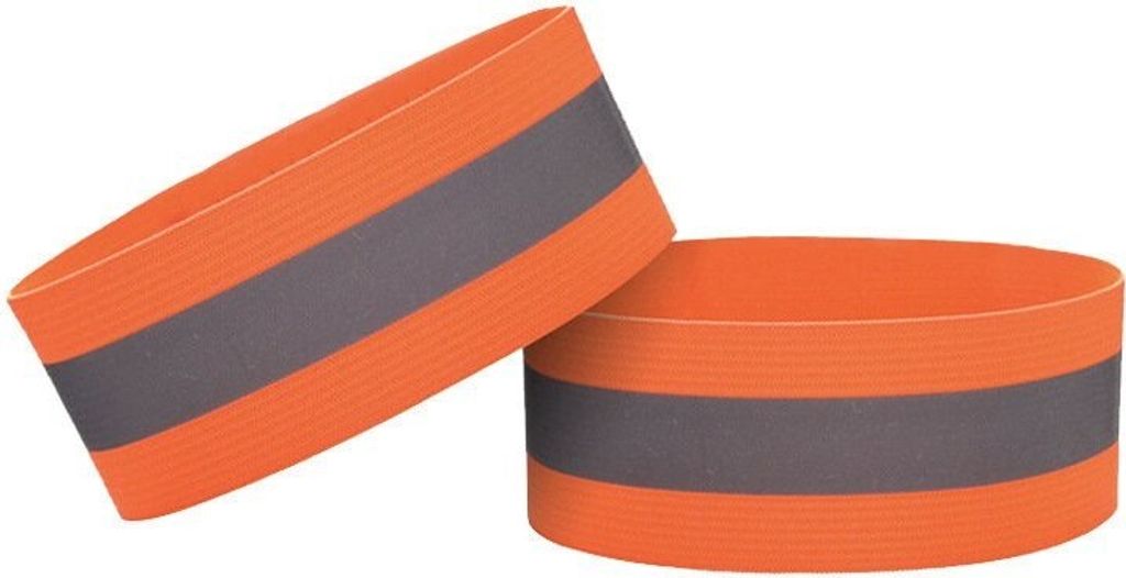 Reflexní páska na běhání na kole suchý zip 4cm oranžová Obrázek produktu 