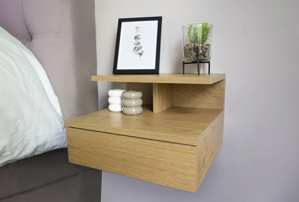 Table de Chevet Murale Alicante en Bois : Gain de Place Chambre