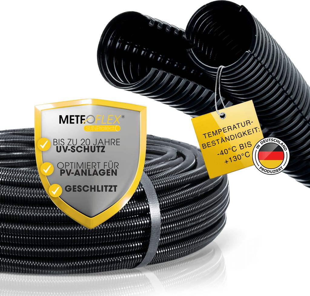METEOFLEX Sunprotect Leerrohr NW26 Ø Innen 26,4mm 25m Geschlitzt