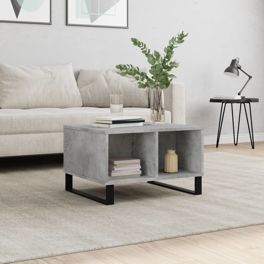 Maison Exclusive - Couchtisch Betongrau 60x50x36,5 cm Holzwerkstoff