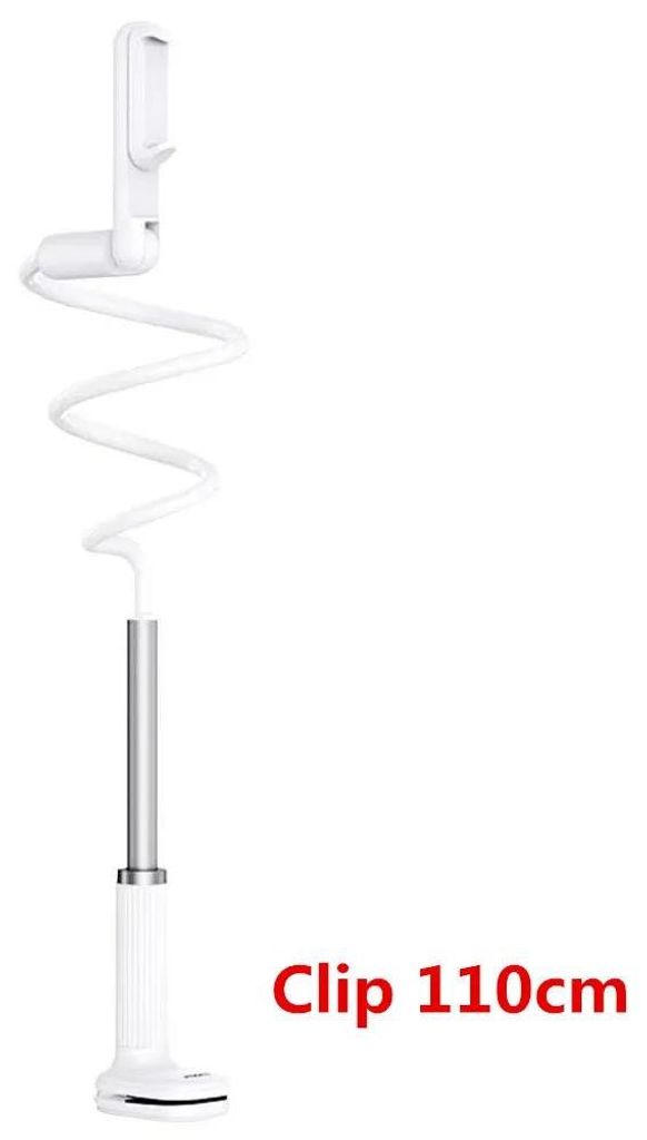 Verstellbare Smartphone- und Tablet-Halterung - Klemmhalter 110 cm - Flexibler Schwanenhals - 360° drehbar - Für Bett & Schreibtisch - Universal