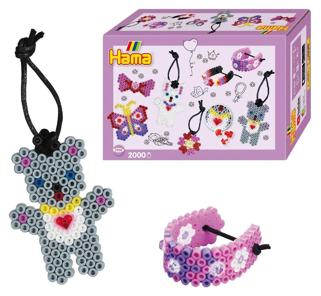 Hama Perlen 3508 Kreativbox mit 2000 Midi Bügelperlen und Produktbild 
