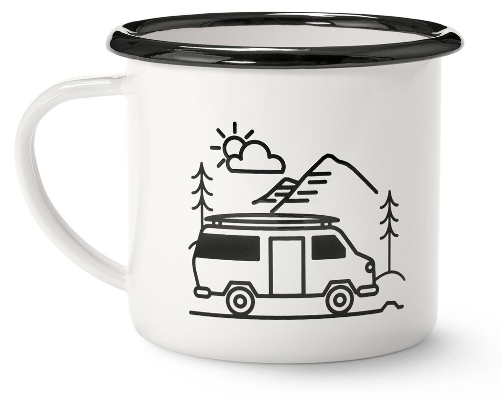 Tchibo Emaille Tasse, Camping Becher, Kaffeetasse mit Produktbild 