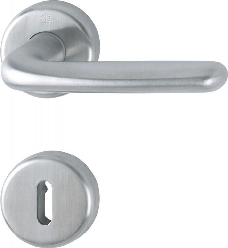 HOPPE Edelstahl-Rosetten-Türgriff-Garnitur Cardiff GRT-LO/LO/F69/8/8.5/OB/37-42 - 11539409