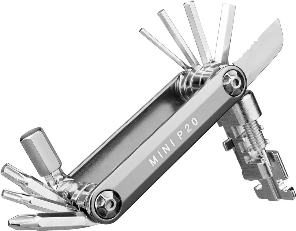 Multi-outil de Vélo Topeak Mini P20 Argenté avec Dérive-chaîne Inox