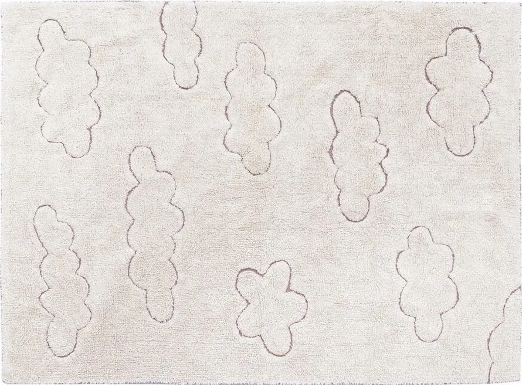 Tapis Nuages Enfant 90x130 cm - Tapis Chambre Bébé Doux Bleu et Blanc