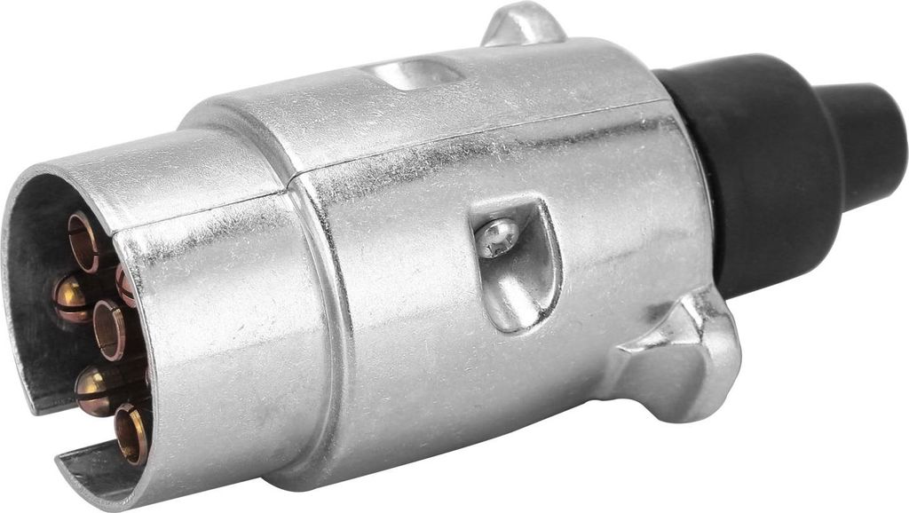 7-poliger Metallstecker, 12 N, 12 V, Gummi, universell für Standard-Anhänger, Wohnwagen, LKWs, Boote
