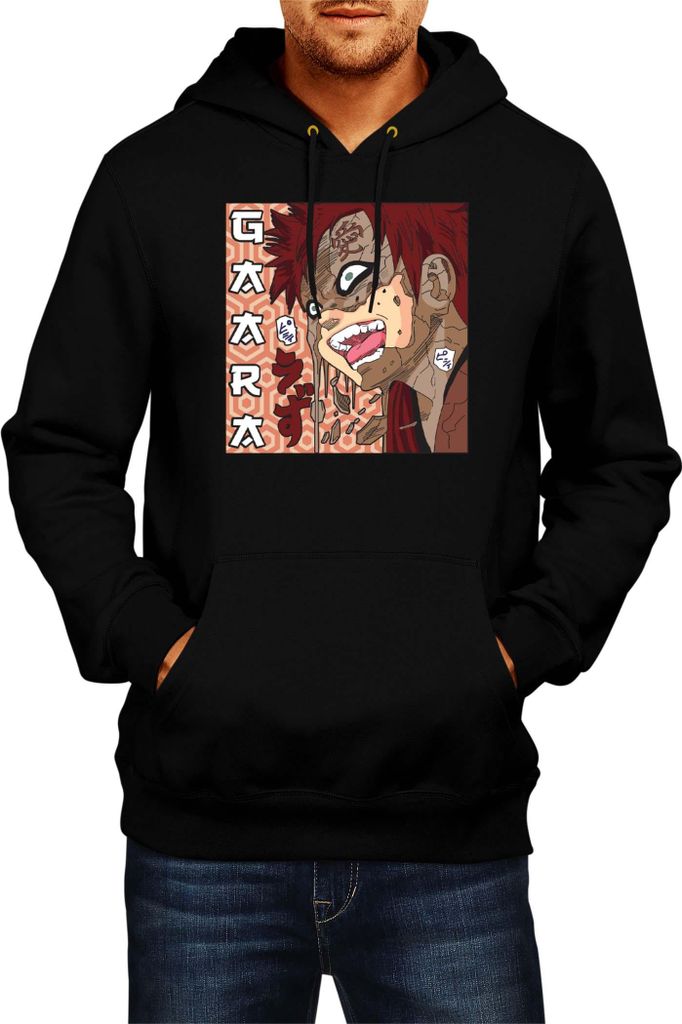 Herren Kapuzenpullover Japan Manga Anime Comics Animation Naruto Gaara Shikaku, Man M / Schwarz