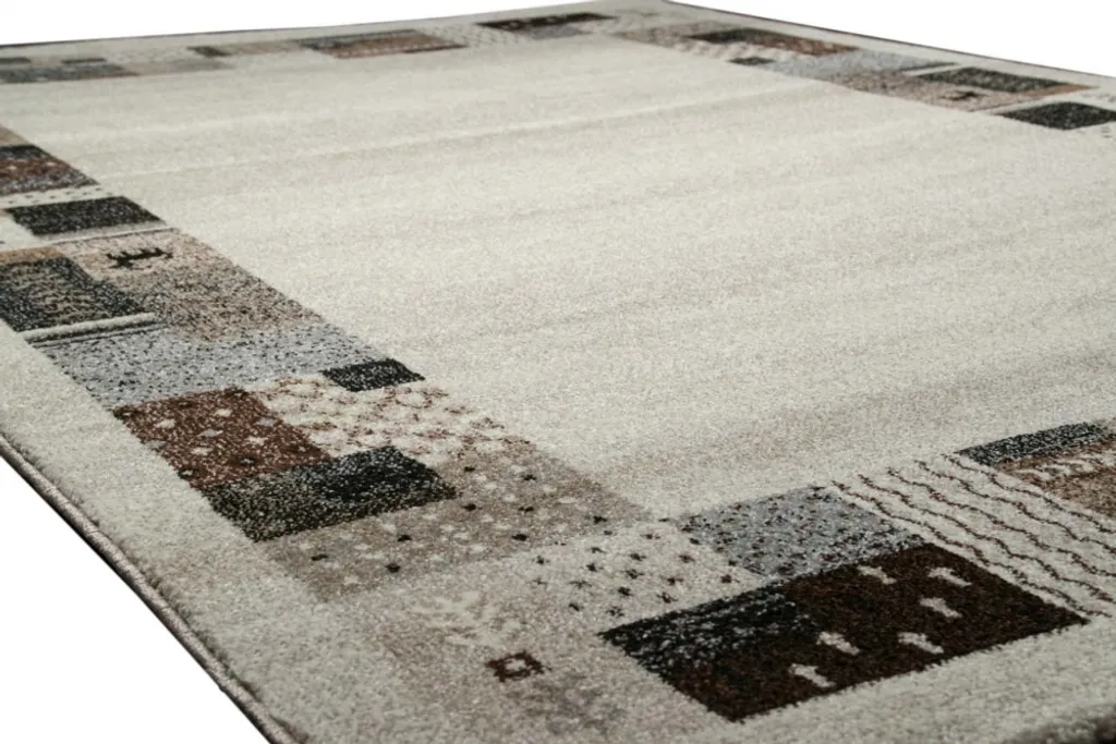 Tapis de Salon Design Multicolore Motif Géométrique 80x150 cm Chic