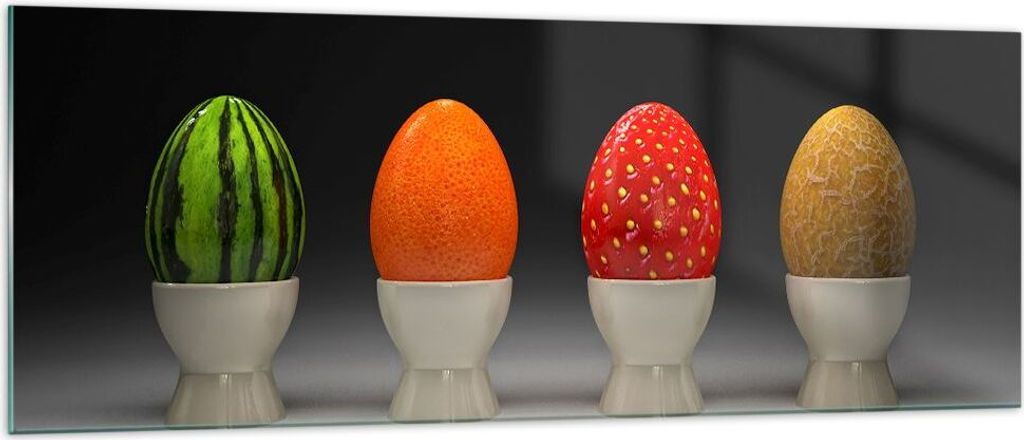 Bilder auf glas - Glas Keramik Lebensmittel Obst - 140x50cm - Glasbilder - Wandbilder - Kunstdruck - zum Aufhängen bereit - Wanddekoration aus Gla...