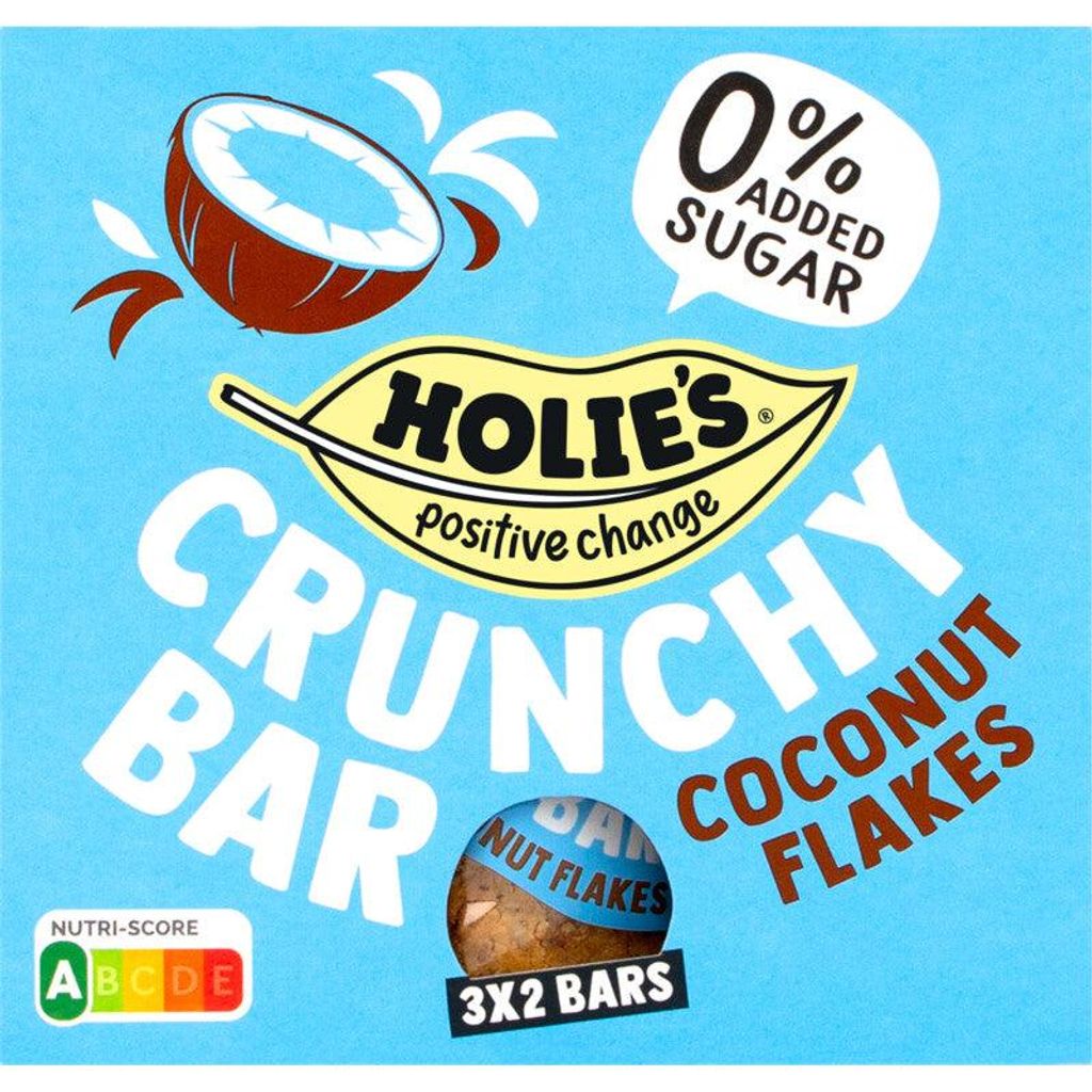 Holie's Crunchy Riegel mit Kokosflocken, 120 g – Knuspriger Produktbild 