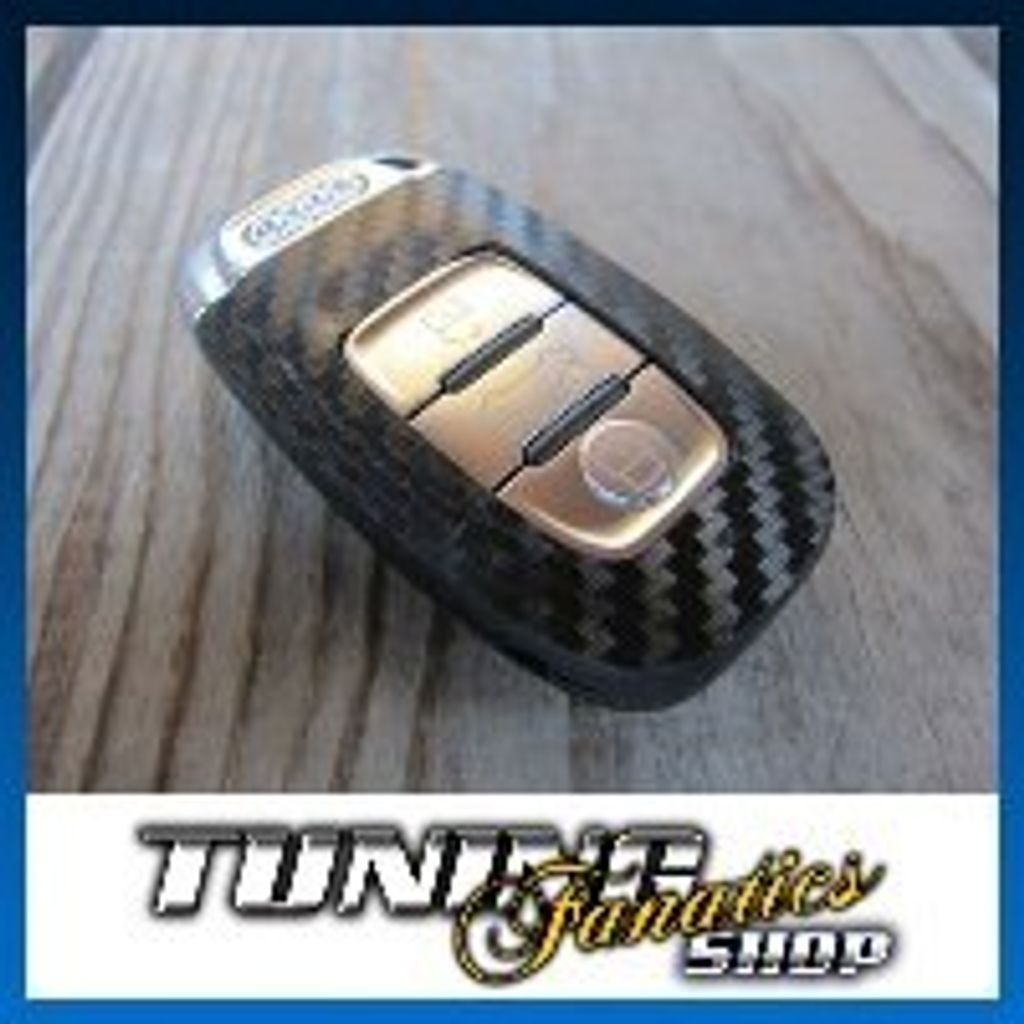 Schlüssel Carbon Design Dekor Folie Aufkleber Sticker in Schwarz für Audi