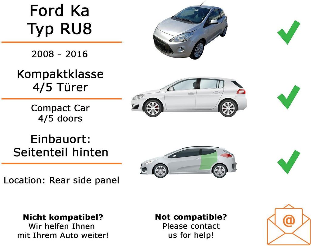 Lautsprecher Boxen Einbaupaket Heck Hifonics VX62 passend für Ford Ka Typ RU8 + 4/5-Türer | 2x Tief-Mitteltöner mit integriertem Hochtöner 180W...