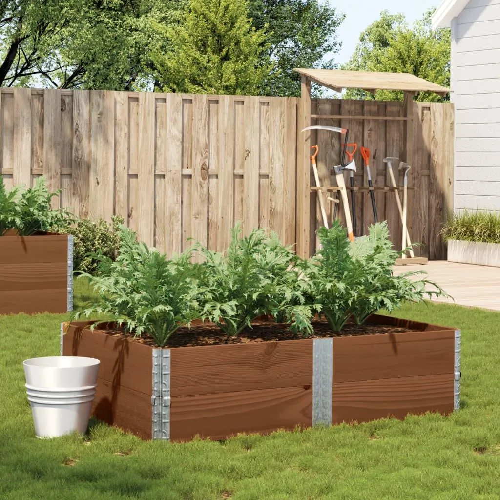 vidaXL Jardinière brune 150x100 cm en bois de pin massif robuste