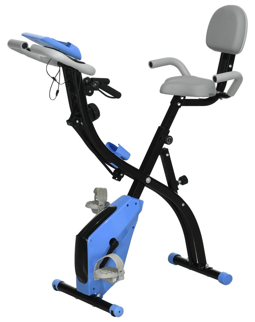 Heimtrainer X-Bike 2-in-1 Fahrradtrainer mit LCD-Display.Pulsmesser. klappbarer Hometrainer Trimmrad mit 8 stufig Magnetwiderstand. 1 Paar Spannsei...