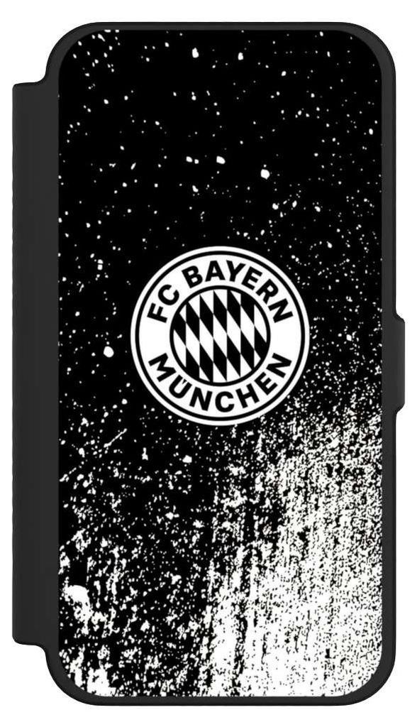 NIVOCASE Klapphülle für Apple iPhone 12 Pro Max Handyhülle aus Kunst Leder NIVOflip schwarz FC Bayern München FCB Offizielles Lizenzprodukt