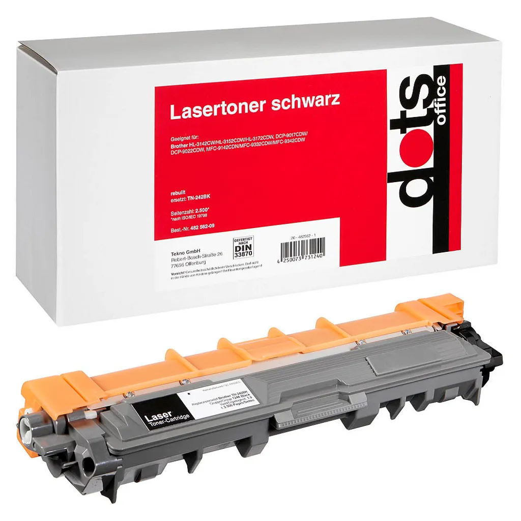 Cartouche de Toner Noir TN-242BK pour Imprimante Laser Couleur Brother