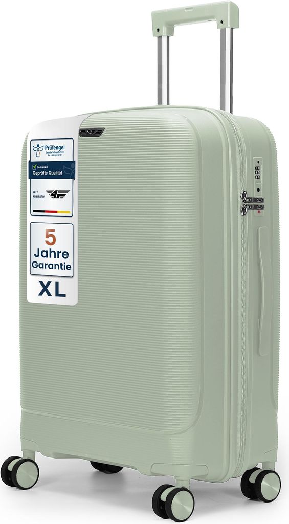 4FLY Leichter Hartschalen-Reisekoffer XL 75 cm (90L) – mit TSA-Schloss, 4 Spinner-Doppelrollen und Aluminium-Teleskopgriff, Aufgabegepäck