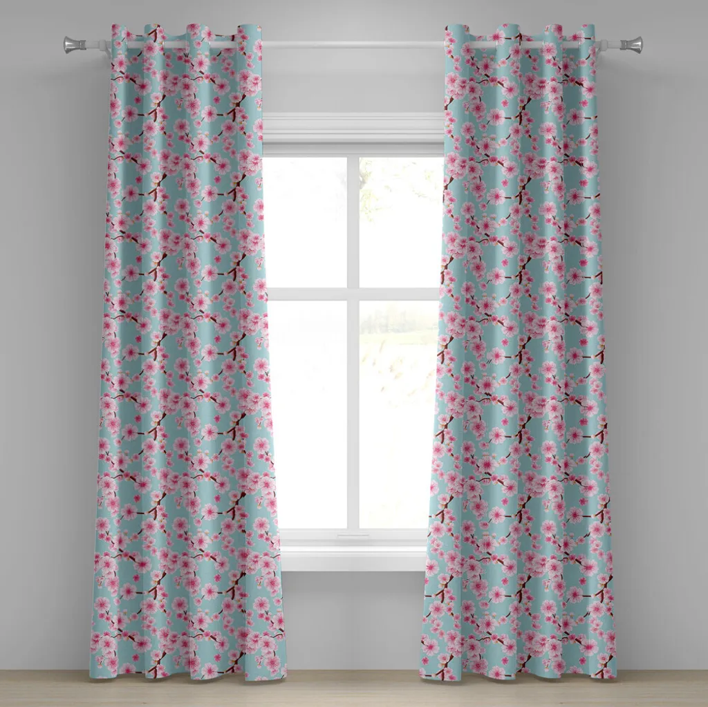 Tende 2 Pannelli 280x175 cm ABAKUHAUS - Tessuto Satinato con Occhielli