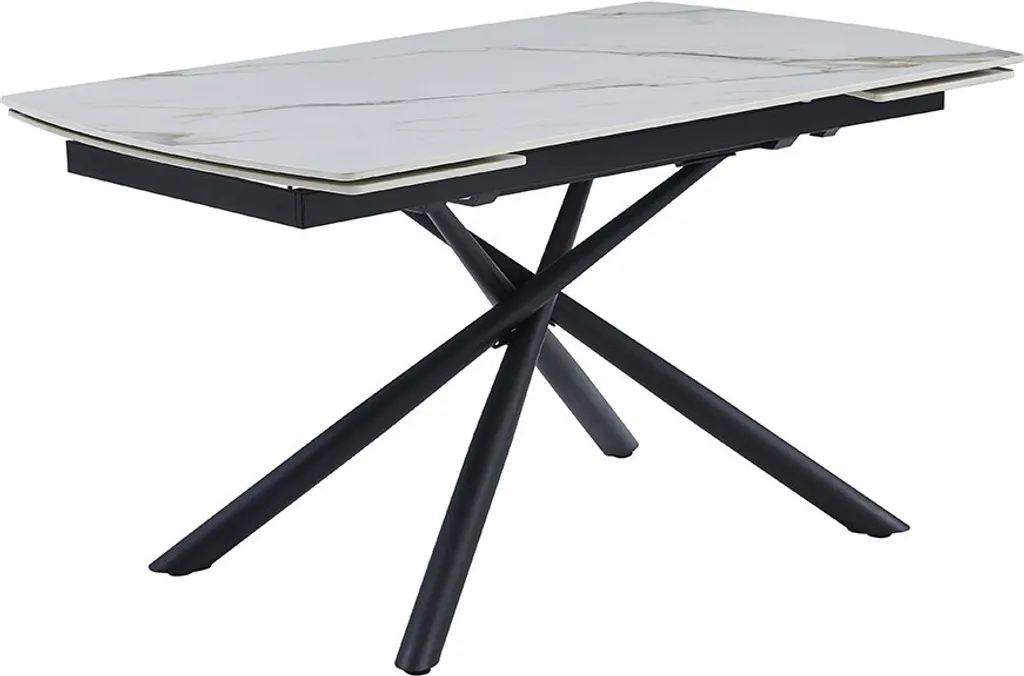 CasaDolce GAVILA Table à manger extensible 140-200cm Blanc Effet Marbre - 2