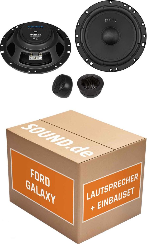 Lautsprecher Boxen Einbaupaket Front Crunch DSX6.2E passend für Ford Galaxy WA6 | Set für zwei Türen