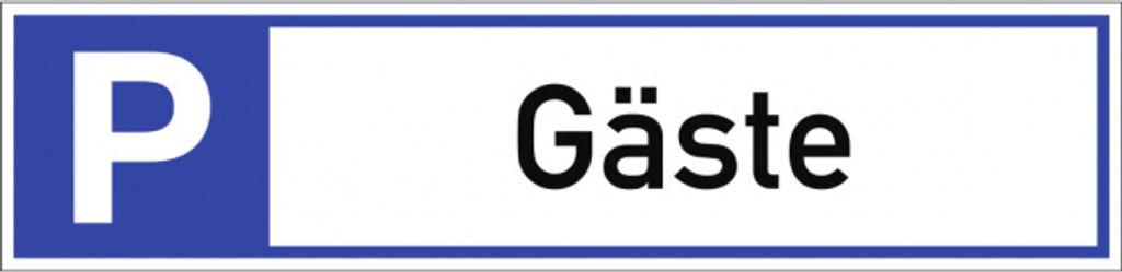Dreifke Schild, Parkplatzreservierer Gäste, Alu, 460x110 mm