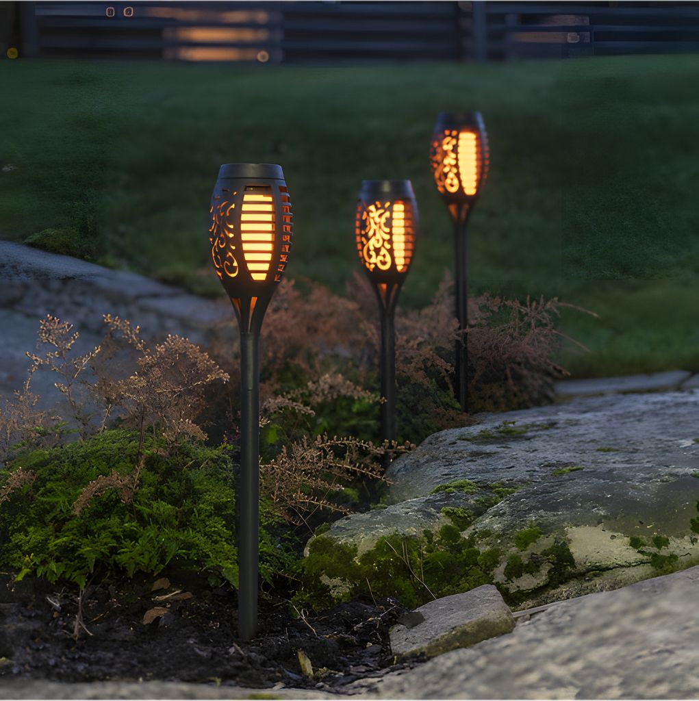 Solarleuchten Garten 8 Stück LED Solar Fackel Gartenfackeln Produktbild 4