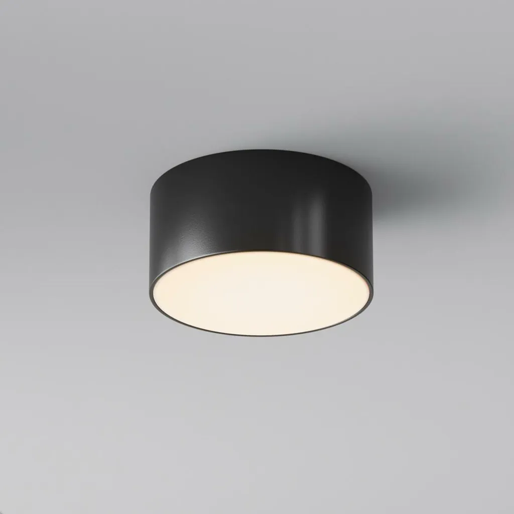 Plafonnier LED IP65 MAYTONI Zon Lumière Chaude 15W Design Noir O430CL