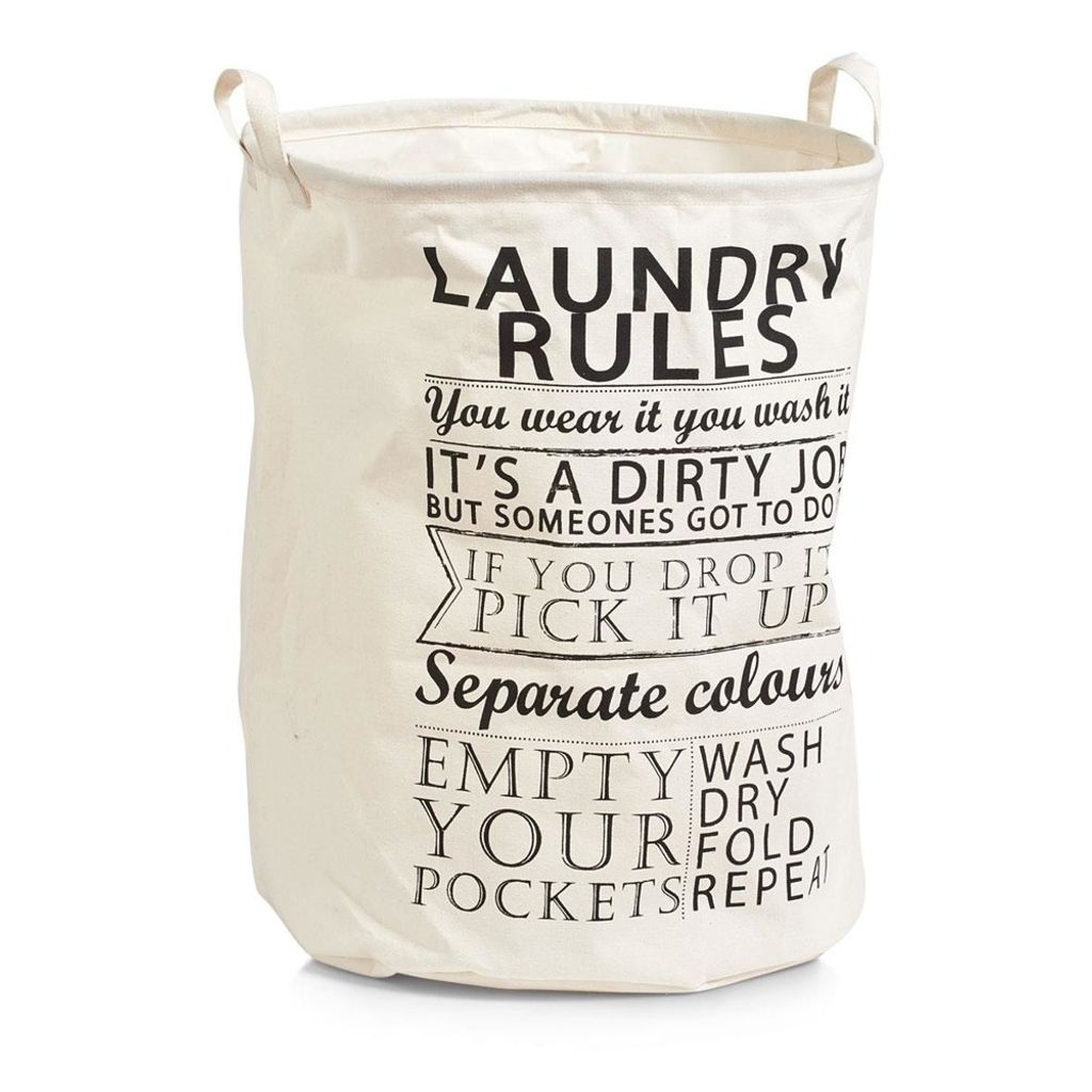 Zeller Collecteur de linge Laundry Rules, toile, tissu, Image du produit 