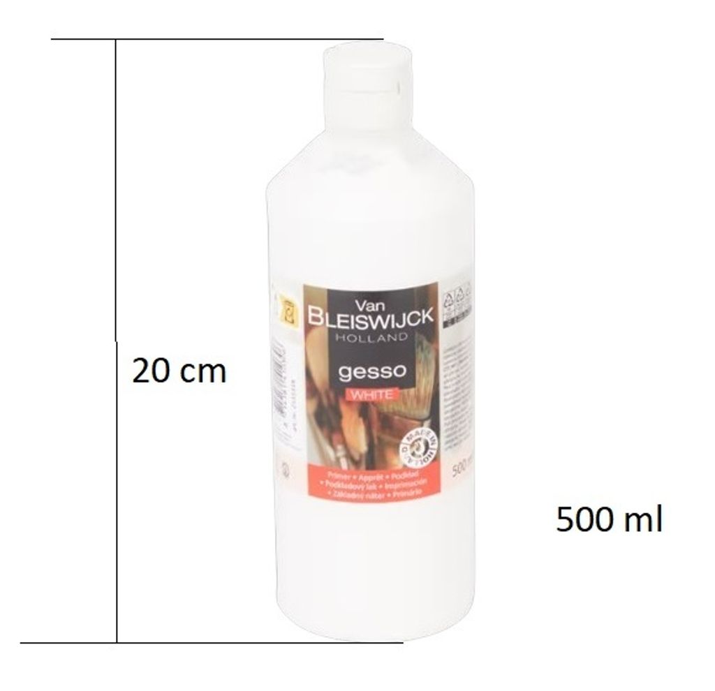 Grundierung Gesso Weiss für Malerei Primer  500 ml Produktbild 