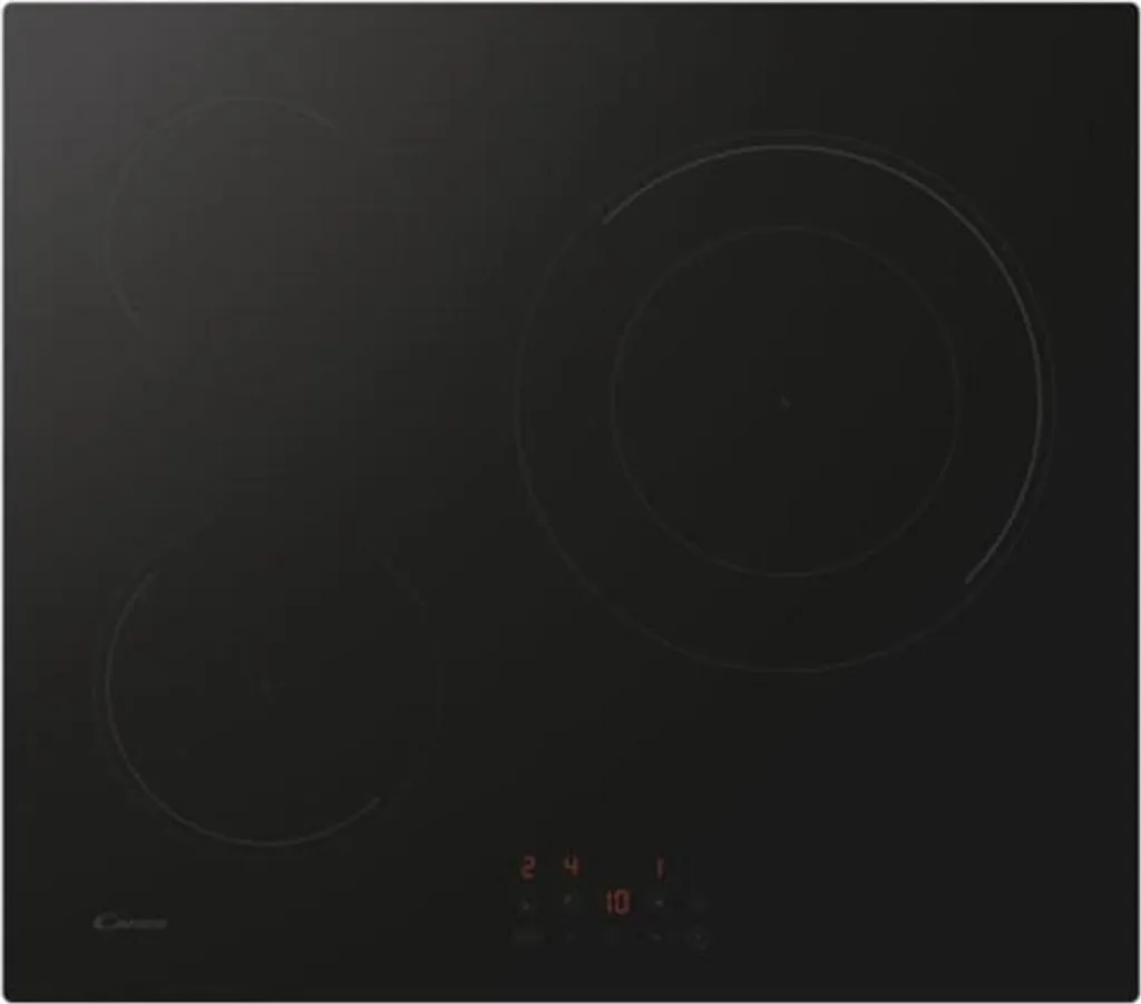 Plaque de cuisson induction 3 foyers Candy 60cm 7000W finition noire