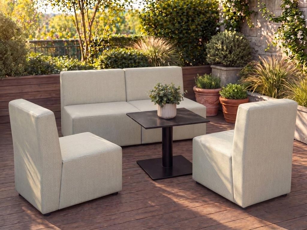 Garten Lounge Set GOLD – Outdoor Möbel Set mit Sofa, Sesseln, UV-beständig und wasserabweisend