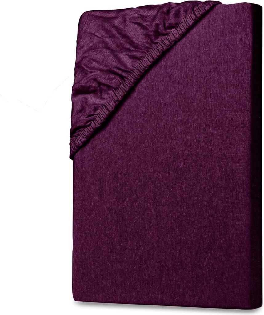 Jersey Spannbettlaken 180-200x200cm Aubergine Produktbild 