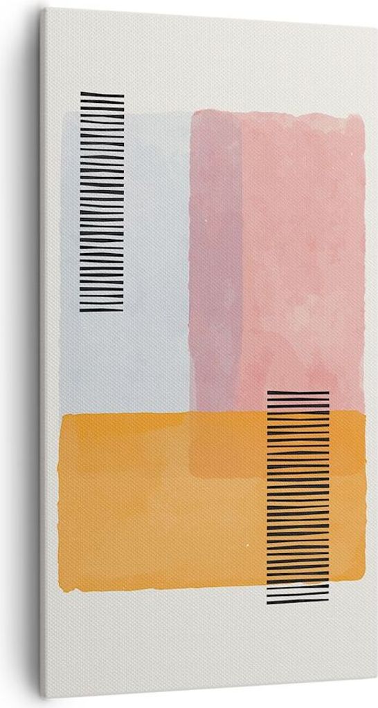 Bild auf Leinwand - Leinwandbild - Einteilig - Aquarell Rechtecke Linien - 55x100cm - Wand Bild - Wanddeko - Wandbilder - Leinwanddruck - Bilder - ...