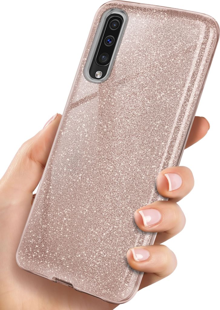 GLITTER-Case für Samsung Galaxy A70, Farbe:Gloss - Rosé