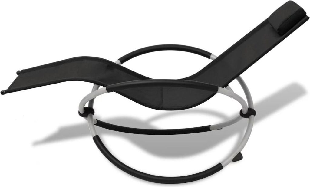 vidaXL Sonnenliege Geometrisch Outdoor Stahl Schwarz und Produktbild 