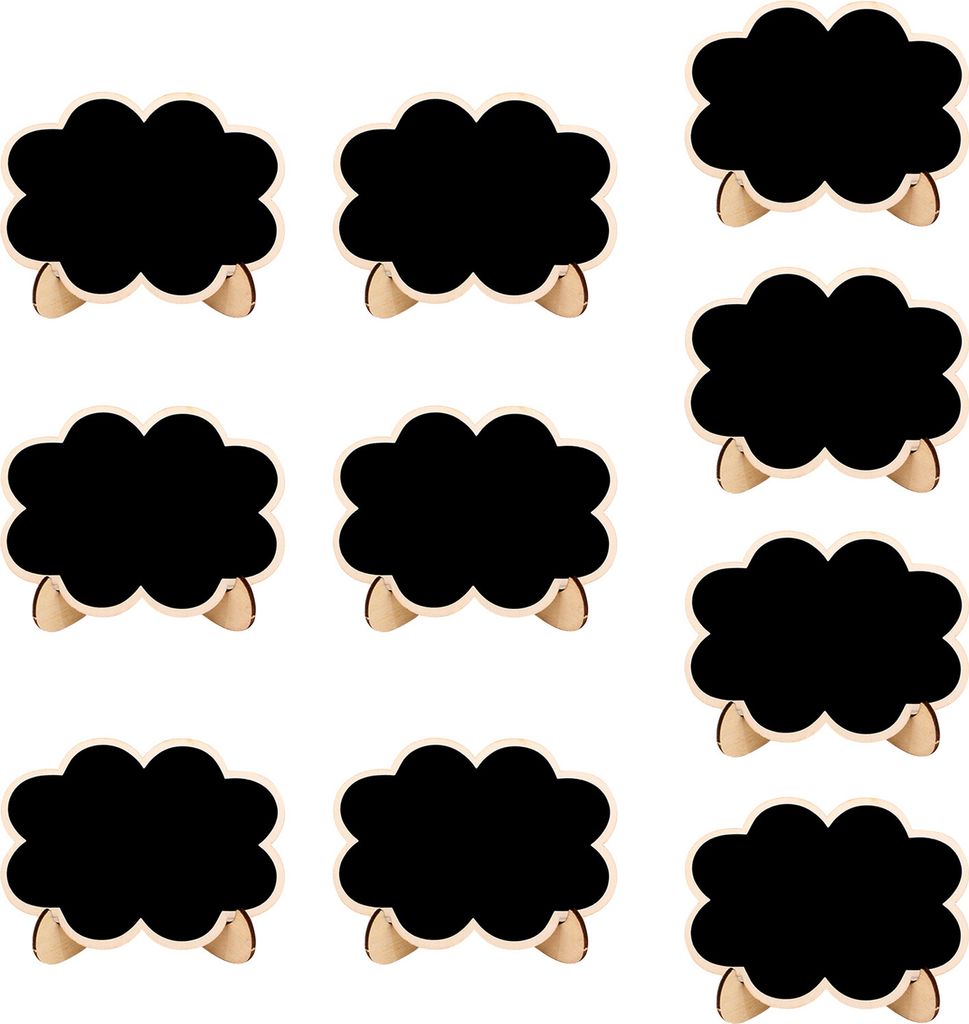 10 Stück Mini-Kreidetafel-Schilder mit Ständer, hölzerne Desktop-Tafel, wiederverwendbar, einseitig, kleine Nachrichtentafel, Hochzeitsfeier-Eve...