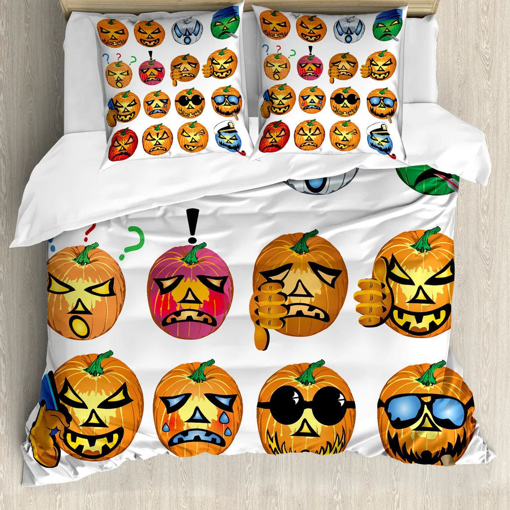 ABAKUHAUS Copripiumino Zucca Halloween per Bambini - Antiacaro 200x200