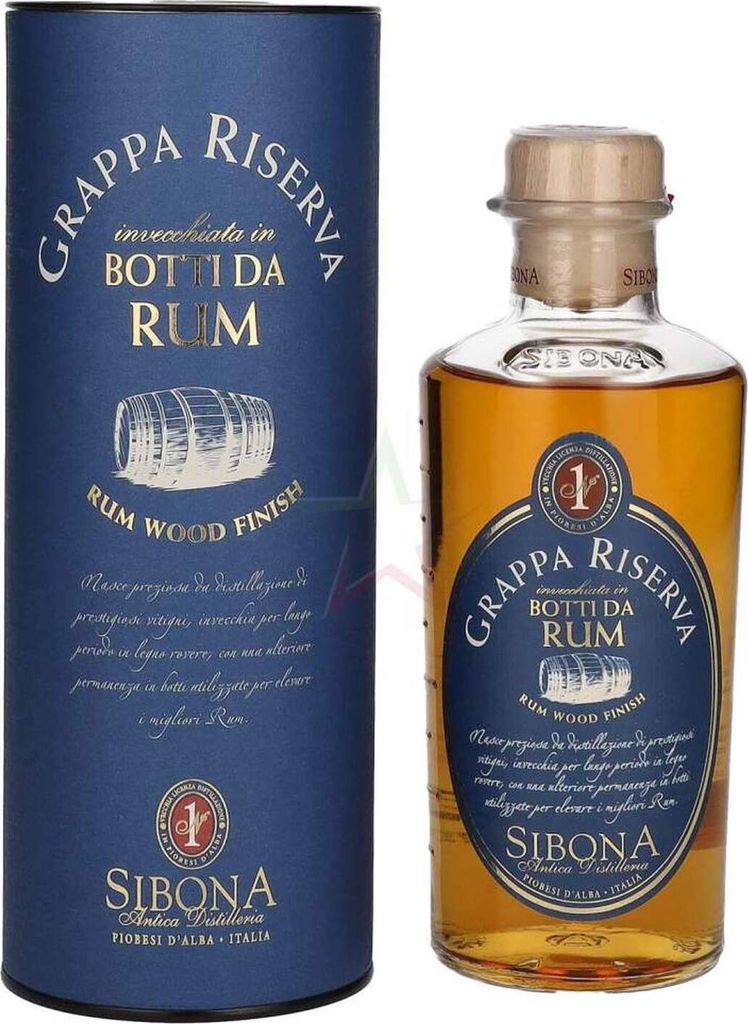 Sibona GRAPPA RISERVA botti da RUM 44.00 % 0,50 lt.