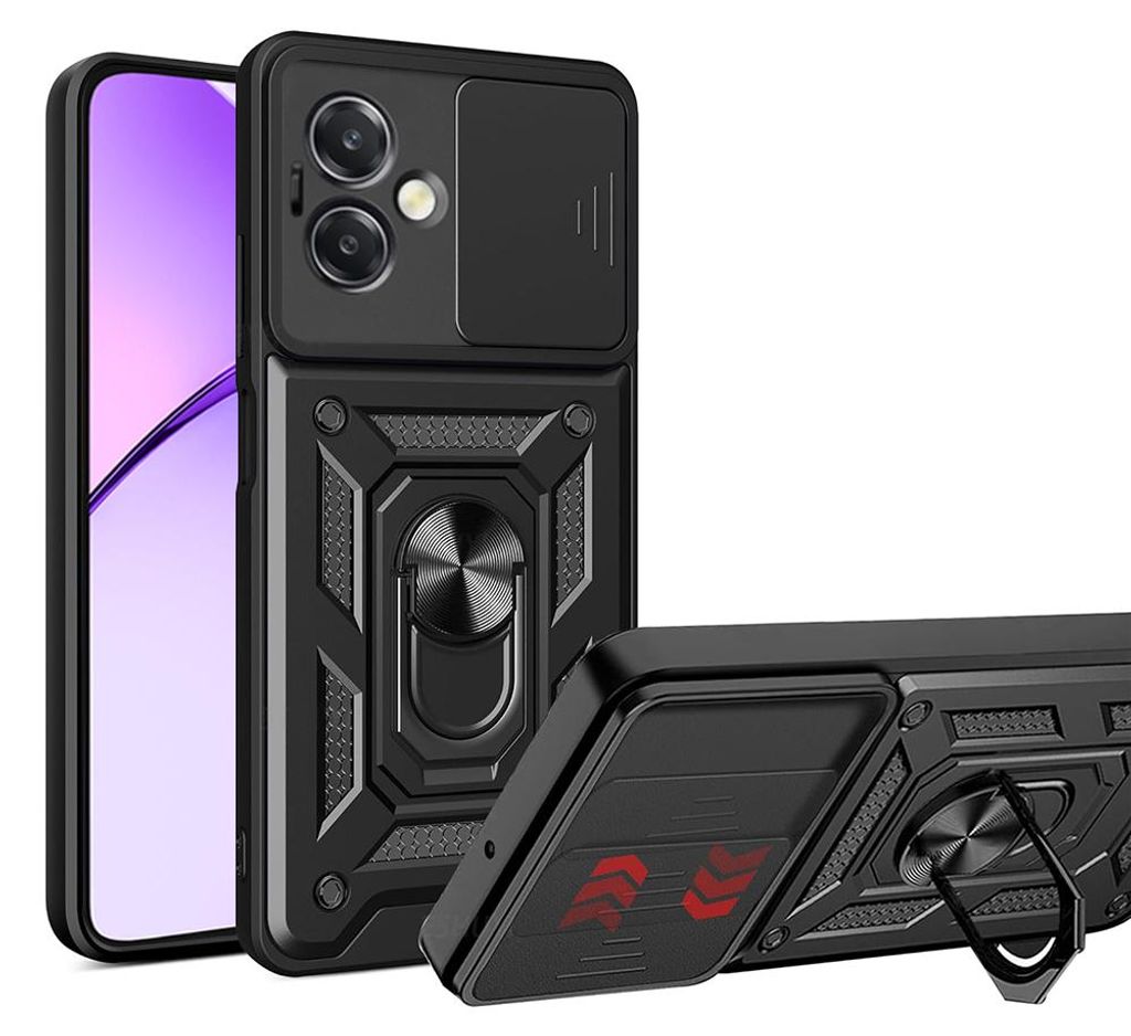 Techsuit Camshield Back Cover Hlle fr Oppo A40/A60 5G - Schwarz