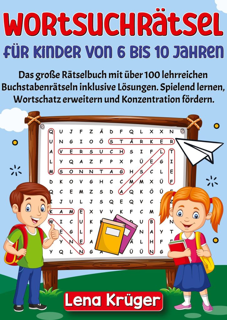 Wortsuchrätsel für Kinder von 6 bis 10 Jahren