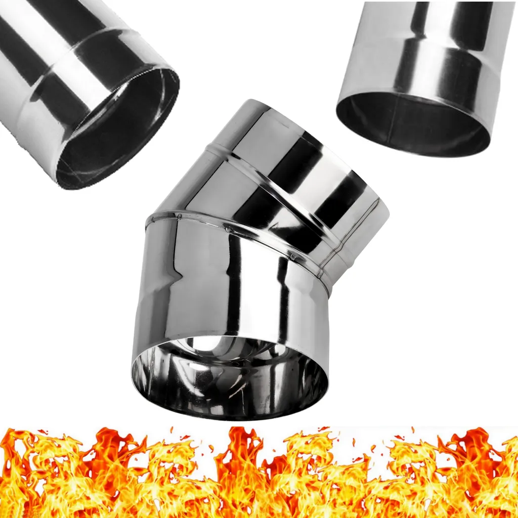 Curva Inox 45° 160mm per Canna Fumaria - Miglior Tiraggio Garantito