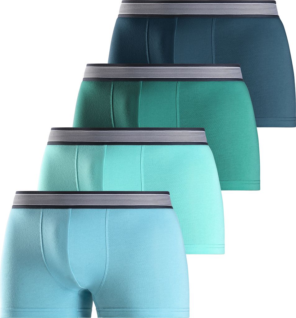 H.I.S. Boxer Boxershorts für Herren 4 -teilig hellblau/türkis/mint/petrol Größe M