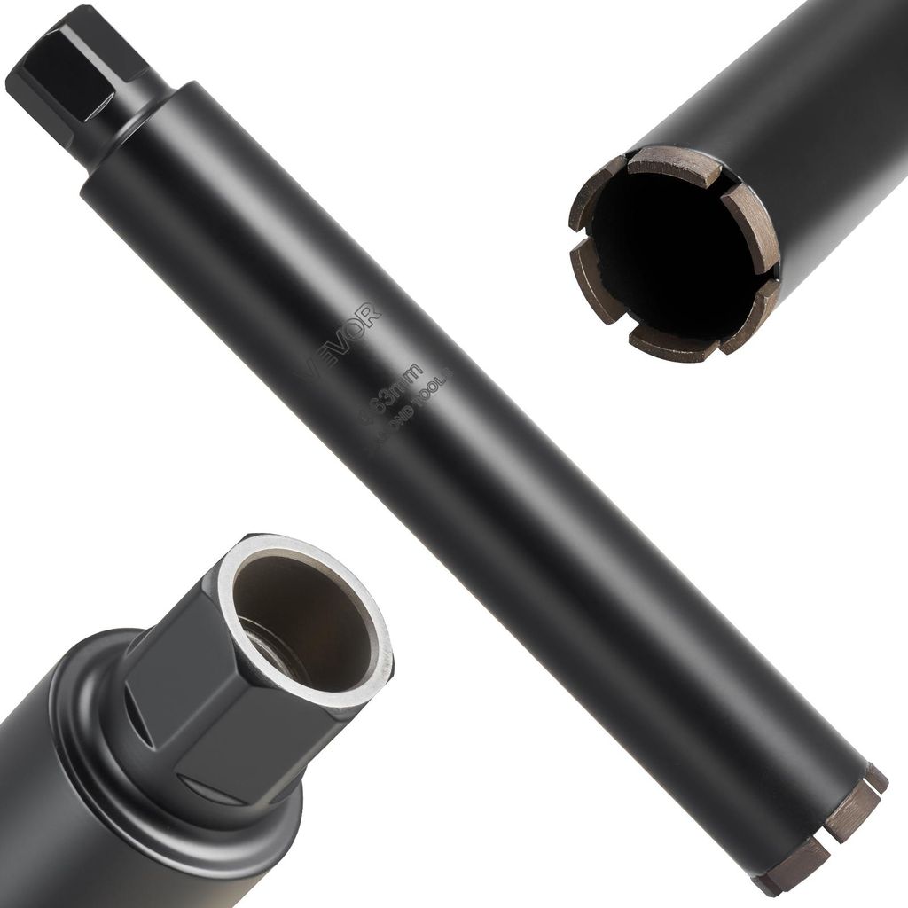 VEVOR Kernbohrer Bohrkrone φ 63,5 mm 356 mm Bohrtiefe, 1-1/4 Zoll-7 Innengewinde, Hochpräzisions-Schweißtechnologie, Nass-Diamantkernbohrer Kern...