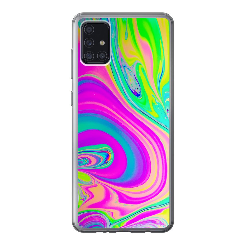 MuchoWow Handyhülle Schutzhülle Hülle für Samsung Galaxy A52 5G Formen - Farbe - Kunst - Psychedelisch Silikon Softcase Handy Hülle - Umschlag
