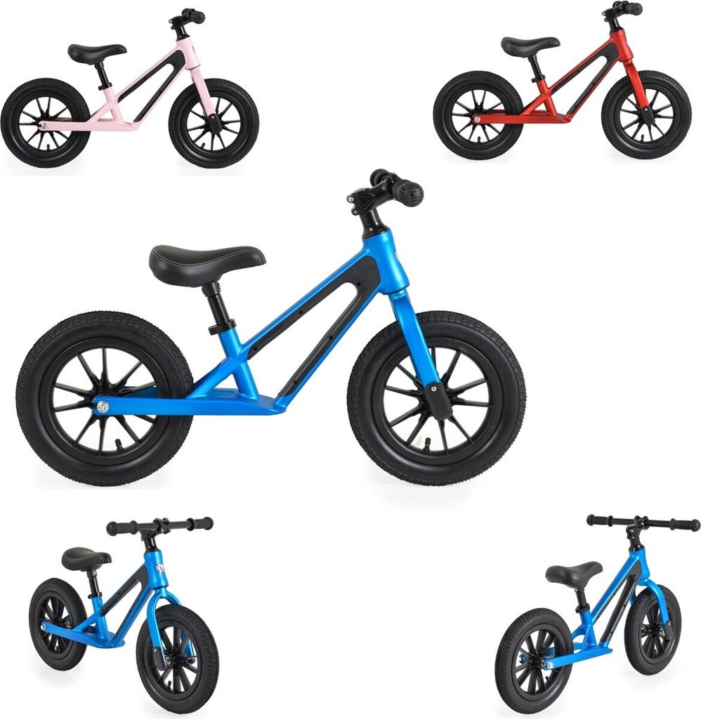Byox Laufrad Jogger 12 Zoll, Luftreifen bis 50 kg Stahllenker Anti-Rutsch-Griffe blau