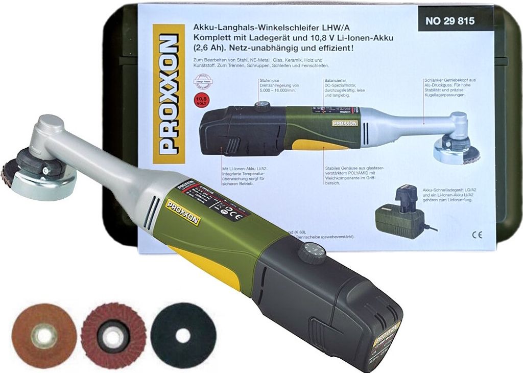 Proxxon Akku Langhals Winkelschleifer LHW/A Schleifer Produktbild 