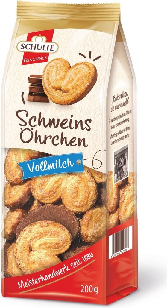 Schulte Schweinsöhrchen Vollmilch, 200g Produktbild 